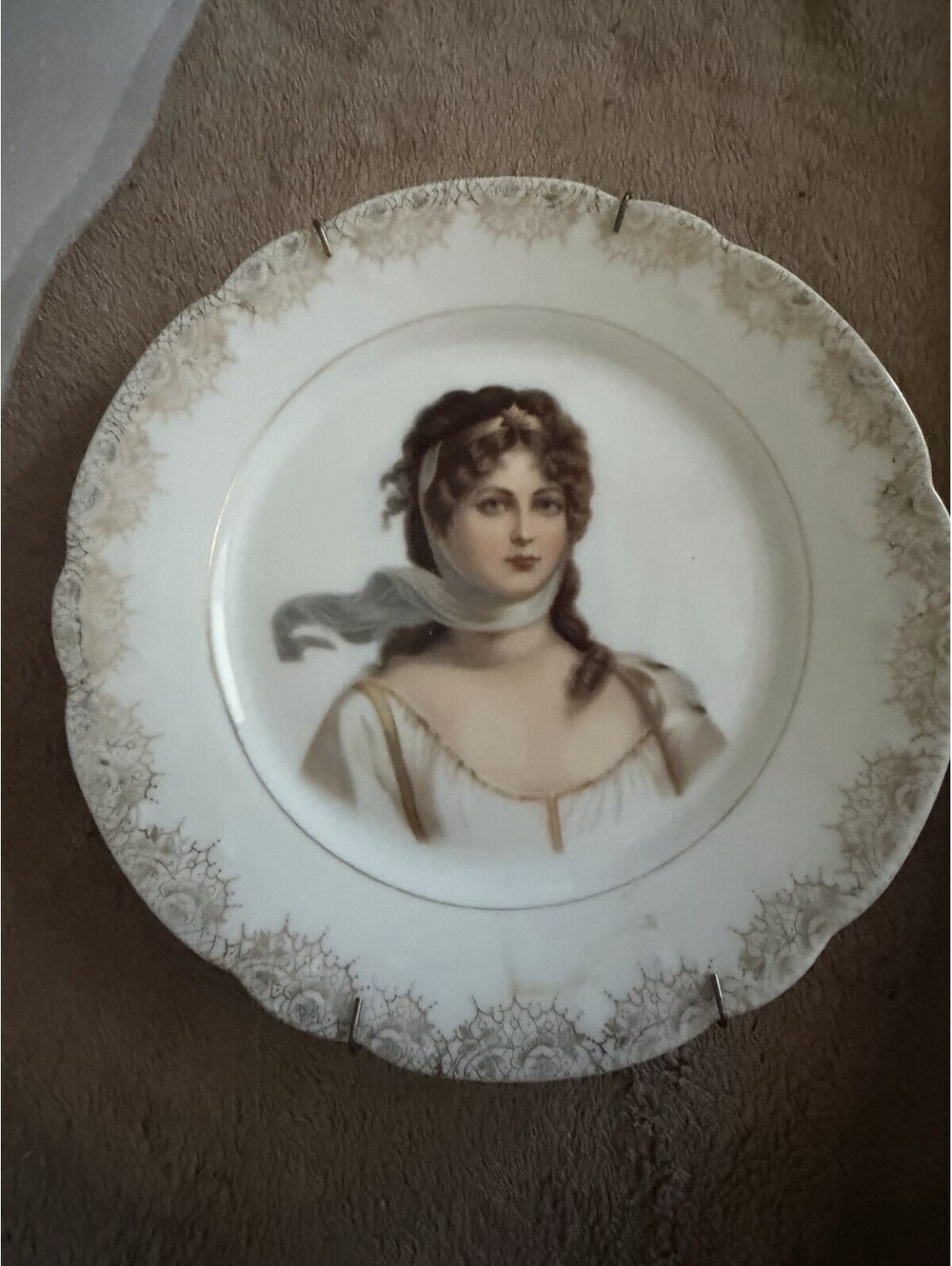Vintage Queen Louise of Prussia Portrait Plate Mignon Z.S. C.S. Bavaria 6 in